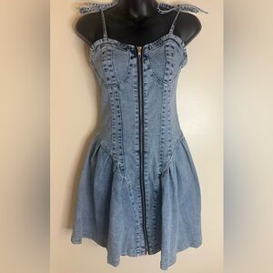 Amazon Denim Mini Dress with Zip Front
NWOT